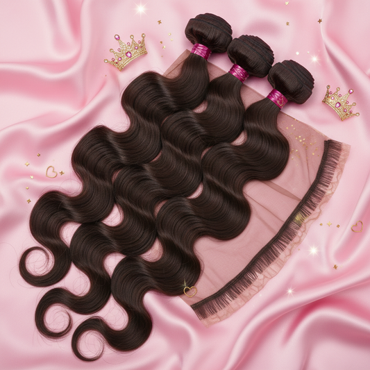 Queen Package – 3 Bundles + HD Frontal